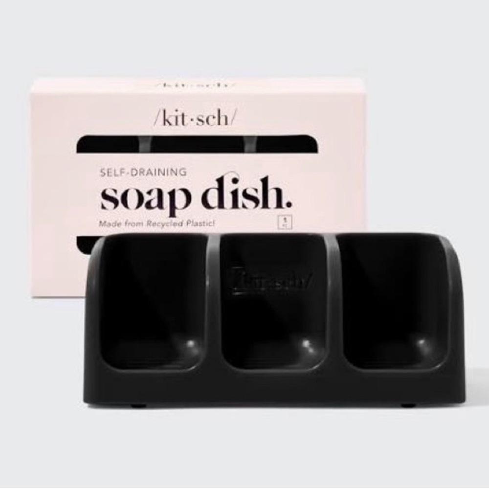TWO EUC Kitsch Black Self-Draining Soap Dishes